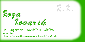 roza kovarik business card